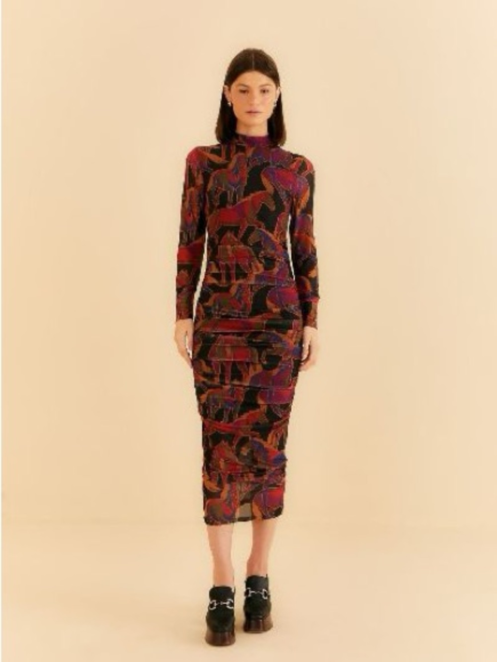 Farm Rio Wild Horses Tulle Midi Dress - NWT - Sz. L - Picture 2 of 11